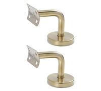 MAGICLULU Supports Métalliques pour Main Courante 2 Pièces Plaqués Or 60X60 MM Fixation Murale Adaptés aux Rampes d'Escalier et Garde-Corps Plats