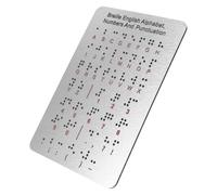 MAGICLULU Tableau Apprentissage du Braille Points Surélevés en Acier Inoxydable, Chiffres et Ponctuation, pour Jeux pour Aveugle à Domicile Classe