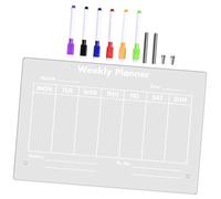 MAGICLULU Tableau Mémo Acrylique Transparent Effaçable 30x40 Cm 2 Punaises 7 Cm et 6 Marqueurs Blancs pour Bureau Maison École Écriture et Affichage Messages