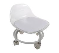 MAGICLULU Tabouret Garçon et Filles Blanc avec roulettes Silencieuses, Siège en Plastique Épais Rond, Adapté aux Garçon et Filles de 3 à 10 pour Dessiner ou Près des Étagères