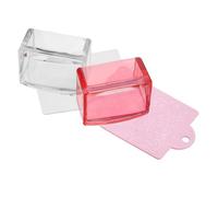 MAGICLULU Tampon à Ongles en Silicone Transparent 2pcs, Style Français Élégant, Portable pour Manucure Maison et Salon, Placement Précis des Motifs Carré Couleur Aléatoire