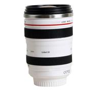 MAGICLULU Tasse à Objectif Appareil Photo en Abs et Acier Inoxydable Blanc, Récipient à Eau Moderne et Élégant pour Maison ou Bureau