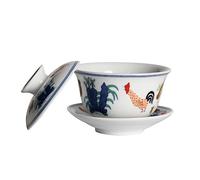 MAGICLULU Tasse à Thé Céramique Rétro Style Chinois avec Couvercle Bol à Infusion Kung Fu pour Maison Salons de Thé Design Unique et Délicat