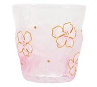 MAGICLULU Tasse En Verre à Boire Décorative à Motif Fleurs Rose Dégradé, 250 Ml, Verre Sans Plomb, Pour Boissons Froides, Jus Et Smoothie, Set D’une Pièce, Usage Quotidien Et Fête