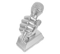 MAGICLULU Trophée Musical en Résine Argentée Micro Décoratif pour Garçon et Filles Trophée de Chant Compact et Léger Récompense Artisanale pour Concours et Fêtes Ornement Solide et