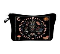 MAGICLULU Trousse de Maquillage de Voyage Zippée à Fleurs en Polyester Mousse, Design Délicat et Texture Agréable, Capacité pour Divers Cosmétiques, pour Femmes Lors de Leurs Déplacements