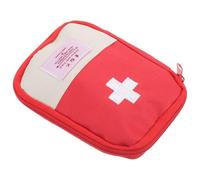 MAGICLULU Trousse de Secours Portable Rouge en Tissu Oxford Étanche 4 Compartiments Intérieurs et 2 Poches en Filet pour Rangement de Remède en Voyage