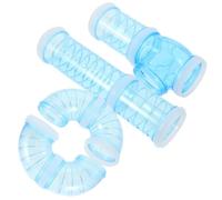 MAGICLULU Tunnel en Plastique pour Hamster Bleu Renfort Bouche, Extension de Cage pour Hamsters Nains et Gerbilles, Labyrinthe Amusant et Robuste