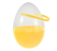 MAGICLULU Œuf de Pâques Géant 25cm à Remplir, Grand Conteneur Transplastique avec Poignée, Panier de Chasse aux Œufs Jaune pour Bonbons et Surprises, Boîte Décorative Ouvrable, 1 Pièce