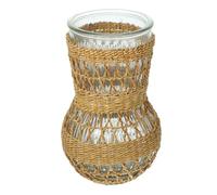 MAGICLULU Vase Fleur Tissé Rotin Décoration Bureau Vase Composition Fleurs Séchées Maison