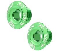 MAGICLULU Vis de Manivelle en Alliage D'aluminium CNC, 2 Pièces, Vert, Fixation pour Cache-manivelle de Plateau de Vélo de Montagne, Accessoires Vélo VTT et Route, Boulons Solide