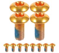 MAGICLULU Vis de Vélo en Acier Titane M5X10 MM Boîte de 12 Pièces Dorées Vis de Plaquette de Frein à Disque Compatibles VTT et Vélos Électriques Fixation Résistante Anticorrosion pour
