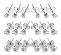 MAGICLULU Zircon Rond Brillant en Acier Titane 9 Paires de Boucles D'oreilles Légères et Hypoallergéniques, Design Six Griffes pour Femmes Quotidien et Occasions Spéciales