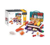 Magicmeals - Kids Sensory Kitchen, Magic Meals Sensory Kitchen with Smoke Sound Light, Grill with Smoke Sound Light, Frying Pan, Interactive BBQ Grill, Play Food Cooking Set (Green)