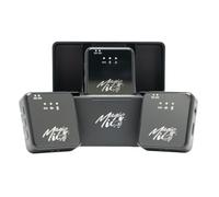 MagicMic™ Microphone (3ème génération) - Microphone sans fil Lavalier - Avec réduction du bruit - Pour PC, iPhone, interviews, YouTube, Vlogs (2 émetteurs, 1 récepteur, boîtier de charge, adaptateur)