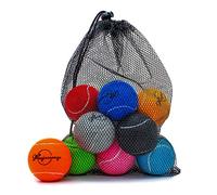 Magicorange Lot de 12 balles de tennis d'entraînement avancé, livrées avec un sac en maille pour un transport facile, idéales pour les débutants (multicolore)