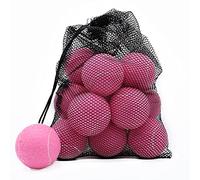 Magicorange Lot de 12 balles de Tennis d'entraînement avancées pour Chien avec Sac en Maille pour Un Transport Facile, idéal pour Les débutants (Rose)