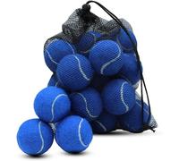 Magicorange Lot de 20 balles de tennis avancées - Balles d'entraînement pour chien - Avec sac en filet pour un transport facile - Bleu foncé