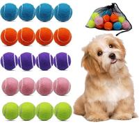 Magicorange Lot de 20 balles de tennis de 5,1 cm pour chiens, balles de jeu colorées et faciles à attraper, livrées avec un sac en maille pour un transport facile (multicolore, 5,1 cm)