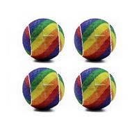 Magicorange Lot de 4 balles de tennis prédécoupées pour pieds de meubles et protection du sol, revêtement antidérapant en feutre résistant et durable (arc-en-ciel)