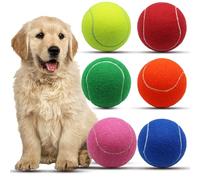 Magicorange Lot de 6 grandes balles de tennis pour chiens, 10,2 cm, grandes balles de tennis à mâcher pour animaux de compagnie, pour sports d'extérieur/intérieur (multicolore, lot de 6)