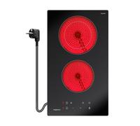 magicplux Plaque Vitrocéramique 2 Zones, 3400W, 29,5cm, 9 Niveaux de Puissance, Commande Tactile, Verrouillage Enfants, Minuteur 1-99 Min, Geeignet für Alle Töpfe, Zones Duales, avec Fiche
