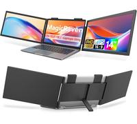 MAGICRAVEN Double extension d'écran d'ordinateur portable, 14 pouces 1080p IPS portable triple moniteur pour ordinateurs portables de 14 à 16,5" avec port USB-C, Plug and Play, écran de fixation pour
