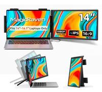 MAGICRAVEN Extension d'écran pour ordinateur portable, moniteur IP portable 14" 1080p, moniteur de voyage pour ordinateurs portables de 14 à 16,5" avec port USB C/HDMI, écran de connexion Plug and