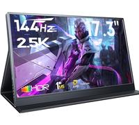 MAGICRAVEN Moniteur de jeu portable, écran de jeu portable 17,3 pouces 2,5 K 144 Hz IPS, deuxième écran de jeu USB C HDMI avec haut-parleurs et coque intelligente, moniteur V