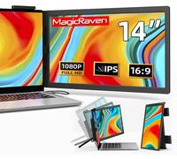 MAGICRAVEN Moniteur Portable Écran, Deuxième Écran pour Ordinateur Portable 14'' 1080P FHD IPS, Extension D'écran pour Ordinateur Portable 14''-16'' Mac Windows Chrome