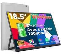 MAGICRAVEN sans Fil Ecran Portable, Wireless Moniteur Portable 18,5" 1080P Portatif Écran PC Portable Haut-Parleurs Intégrés, USB C HDMI Écran pour Ordinateur Portable/PC/Mac/Jeu - AirPlay/Miracast