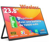 MAGICRAVEN sans Fil Ecran Portable, Wireless Moniteur Portable 23,8" 1080P Portatif Écran PC Portable Haut-Parleurs Intégrés, USB C HDMI Écran pour Ordinateur Portable/PC/Mac/Jeu - AirPlay/Miracast