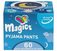 Magics Pyjama Pants - 60x sous-Vêtements de Nuit Absorbants - Enfants 4-7 Ans, Taille M (17-30 Kg) - 60 Couches Culotte Absorbantes, 4 Paquets de 15 Pyjama Pants