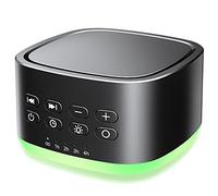 Magicteam Machine à bruit blanc 10 couleurs de lumières et 25 sons apaisants pour le sommeil avec 5 minuteries avec fonction de mémoire Machine sonore portable pour bébé et adulte (Noir)