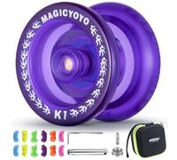 MAGICYOYO JoJo K1 Yoyo réactif pour enfants et débutants, yo-yo double mode amélioré pour avancés, y compris roulement inréactif, étui de rangement JoJo, 12 cordes Yo Yo, gants Jo Jo (violet)