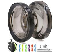 MAGICYOYO K2 Yoyo pour Enfants débutants, Yoyos Pro réactif avec Ensemble de roulements Non réactifs, astuces de Rotation des Doigts Yo-yo, Boule Yo Yo avec 12 Cordes Yoyo, Noir