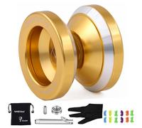 MAGICYOYO N8 Pro Yoyo réactif Yo-yos et Yo-yo Non réactif pour Enfants Adolescents Adultes, Yoyos débutants à avancés, métal Yo Yo de Poche avec roulement Unresponsive+ 10 Cordes + dissolvant, Or