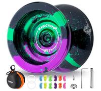 MAGICYOYO Yo-yo professionnel N11 avec ralenti et roulement à billes, design crâne festif, Yoyo en métal réactif et non responsable pour adultes, Magic Jo Yo avec 12 cordes, anneau de poids, kit de