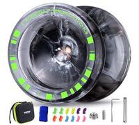 MAGICYOYO Yoyo K3 Aurora-p, Yo Yo Yo à double usage pour réactif et insensible, pour enfants et débutants, Yoyo en plastique avec 12 cordes et kit d'accessoires (noir et blanc)