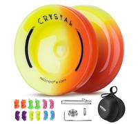 MAGICYOYO Yoyo réactif pour enfants, Pro JoJo Finger Spin Tricks Yoyo K2 Rouge Jaune, Double Usage Yoyo 2 en 1 pour débutants et confirmés avec roulement Yo yo insensible