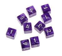 MagiDeal 10pcs 16mm Dés Multi-Faces Dices Six Faces D6 D & D RPG Jeu Jouet Cadeau (Divers) - Violet