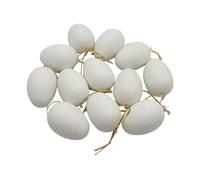 MagiDeal 12 œufs de Pâques à Faire Soi-Même, Oeuf de Paques à Suspendre, Décorations de Pâques Multifonctionnelles, Oeufs de Paques à Décorer pour La Décoration et Les Cadeaux, Blanc