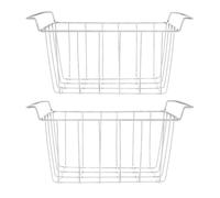 MagiDeal 2 paniers de congélation pour l'organisation du Garde-Manger et du congélateur - Panier de Rangement Portable en Fil métallique pour buanderie de, Blanc 49.5 Cm