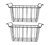 MagiDeal 2 paniers de congélation pour l'organisation du Garde-Manger et du congélateur - Panier de Rangement Portable en Fil métallique pour buanderie de, Noir 45 Cm