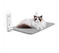 MagiDeal 2 Pièces Hamac pour Chat Lit de Fenêtre Chat avec Ventouses Tissu Mesh Lavable Installation Facile Convient aux Plates et Maisons Compactes, Gris Clair, 52cm