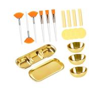 MagiDeal 23 pièces pour mélanger les masques faciaux avec pinceaux, kit d'outils mélange masques portable pour esthéticienne et spa, or