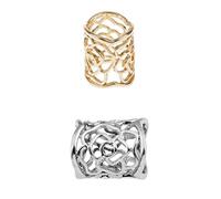 MagiDeal 2pcs Anneau de Foulard -Argent + Or