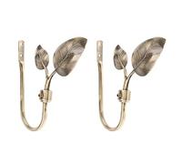 MagiDeal 2pcs Embrasse à Rideau Forme en U à Feuilles Crochet de Rideau Mural Décoration Maison - Bronze