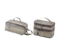 MagiDeal 2PCS Mesh Makeup Sac Brush Organisateur de Sacs de cosmétique à Double Couche Portable Organisateur de Maquillage pour Les activités de Gymnase en, Gris