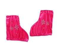MagiDeal 2X Protège-Bottes de Patin à Glace Velour de Patinage, Rose Rouge-M, comme décrit